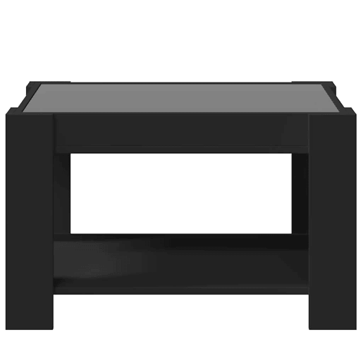 Mesa de Centro, Mesa baixa, c LEDs 73x53x45 cm derivados de madeira preto