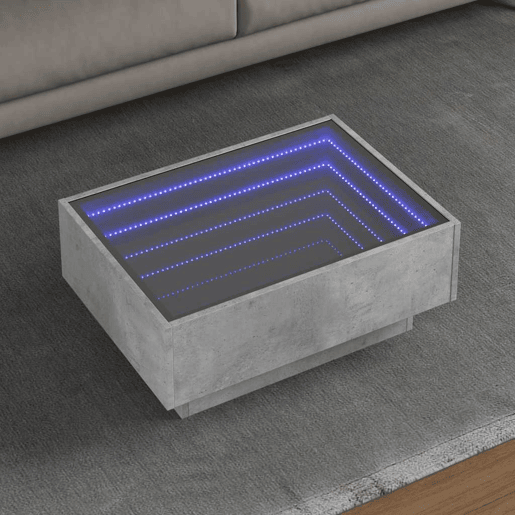 Mesa de Centro, Mesa baixa c LEDs 70x50x30 cm derivados de madeira