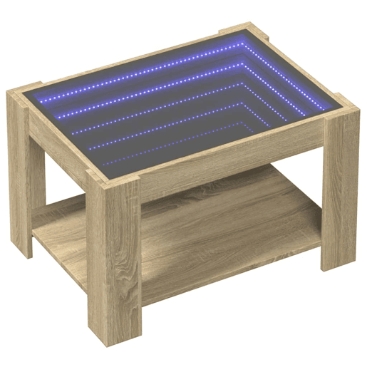 Mesa de Centro, Mesa baixa c LEDs 73x53x45 cm derivados de madeira