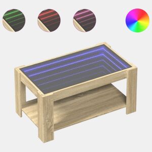 Mesa de Centro, Mesa baixa c LEDs 93x53x45 cm madeira processada