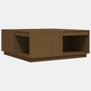 Mesa de Centro, Mesa baixa, 100x101x40,5cm madeira pinho maciça castanho mel