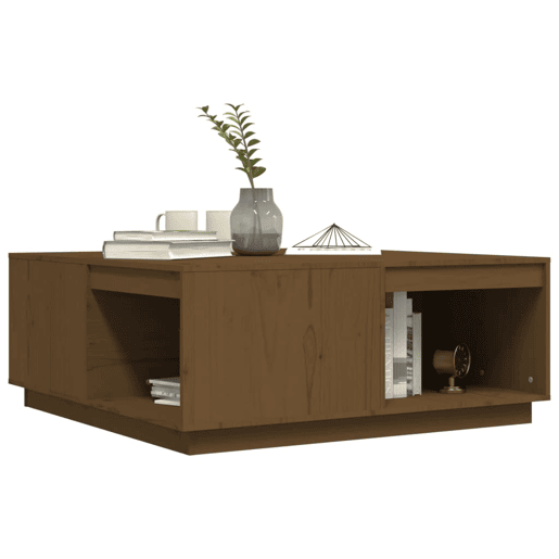 Mesa de Centro, Mesa baixa, 100x101x40,5cm madeira pinho maciça castanho mel