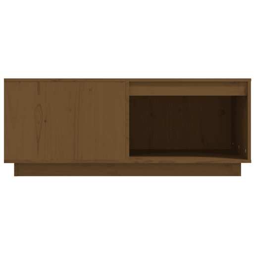 Mesa de Centro, Mesa baixa, 100x101x40,5cm madeira pinho maciça castanho mel