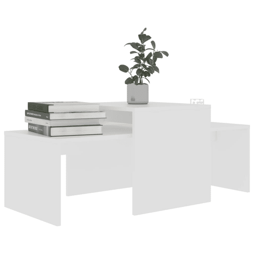 Conjunto de 2 Mesas de Centro - Mesas baixas 100x48x40 cm derivados madeira branco