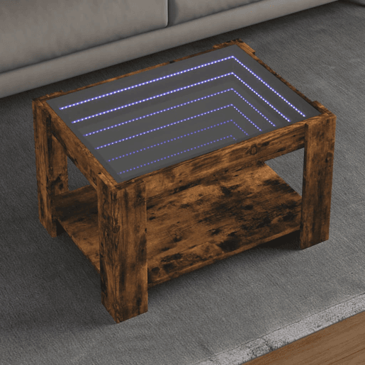 Mesa de Centro, Mesa baixa c LEDs 73x53x45 cm derivados de madeira