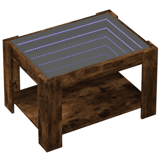 Mesa de Centro, Mesa baixa c LEDs 73x53x45 cm derivados de madeira
