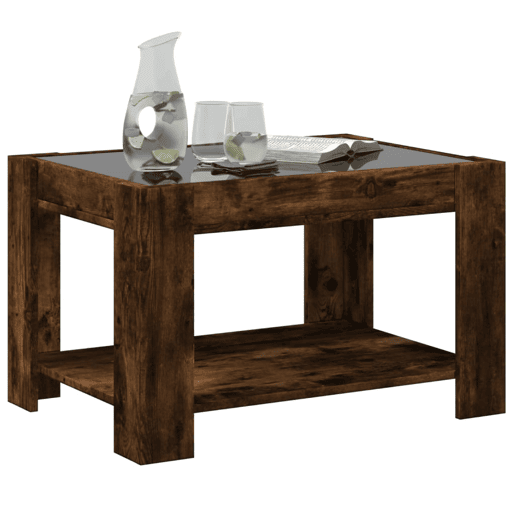 Mesa de Centro, Mesa baixa c LEDs 73x53x45 cm derivados de madeira