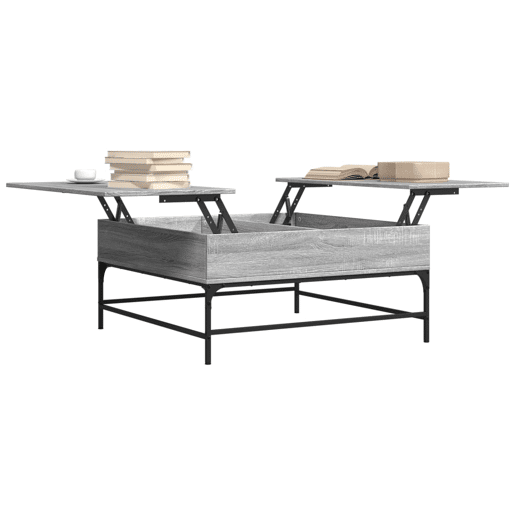 Mesa de Centro, Mesa baixa, 95x95x45 cm derivados madeirametal cinza sonoma