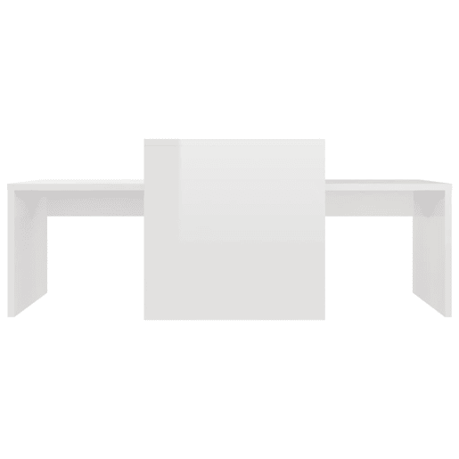 2pcs Mesas de centro, Mesas baixas 100x48x40cm contrapla. branco brilhante