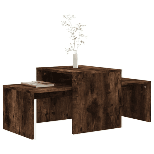 Conjunto de 2 Mesas de Centro - Mesas baixas 100x48x40 cm derivados madeira cor fumado