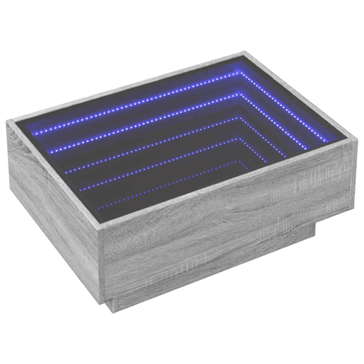 Mesa de Centro, Mesa baixa c LEDs 70x50x30 cm derivados de madeira