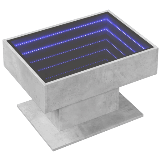 Mesa de Centro, Mesa baixa c LEDs 70x50x45 cm derivados de madeira