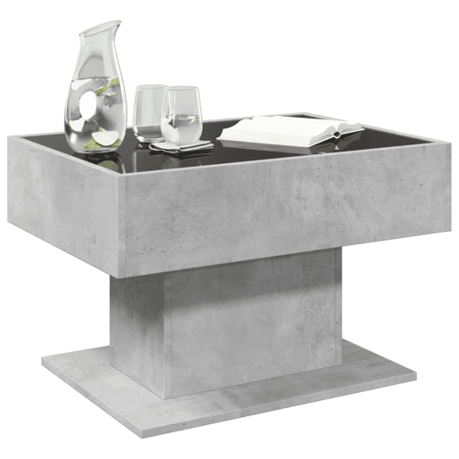 Mesa de Centro, Mesa baixa c LEDs 70x50x45 cm derivados de madeira