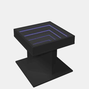 Mesa de Centro, Mesa baixa, c LEDs 50x50x45cm contraplacado preto brilhante