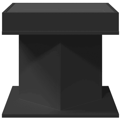 Mesa de Centro, Mesa baixa, c LEDs 50x50x45cm contraplacado preto brilhante