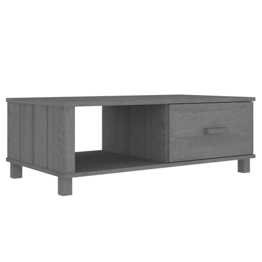 Mesa de Centro, Mesa baixa, 100x55x35 cm pinho maciço cinza-escuro