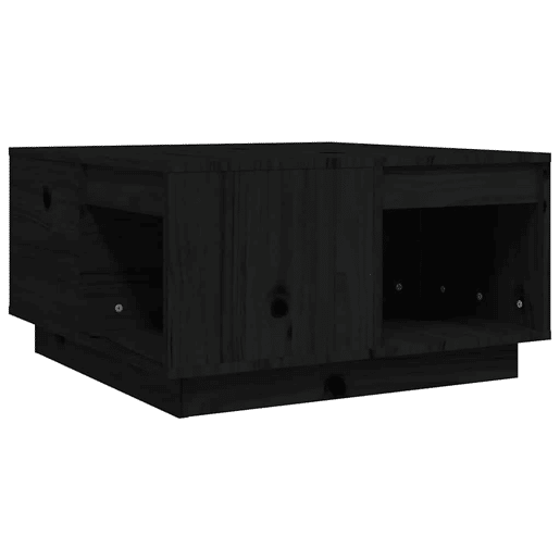 Mesa de Centro, Mesa baixa, 60x61x32,5 cm madeira de pinho maciça preto