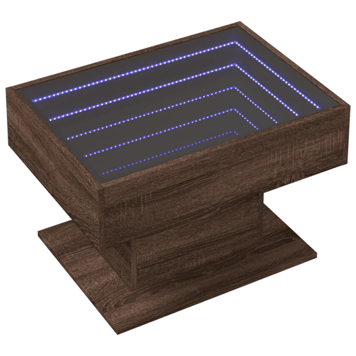Mesa de Centro, Mesa baixa c LEDs 70x50x45 cm derivados de madeira