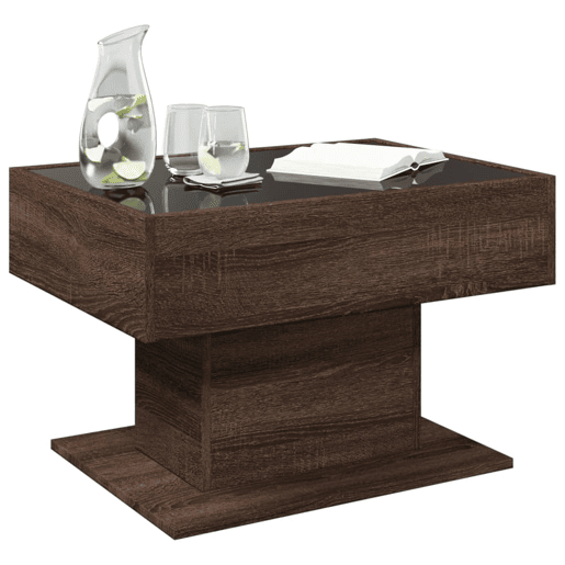 Mesa de Centro, Mesa baixa c LEDs 70x50x45 cm derivados de madeira