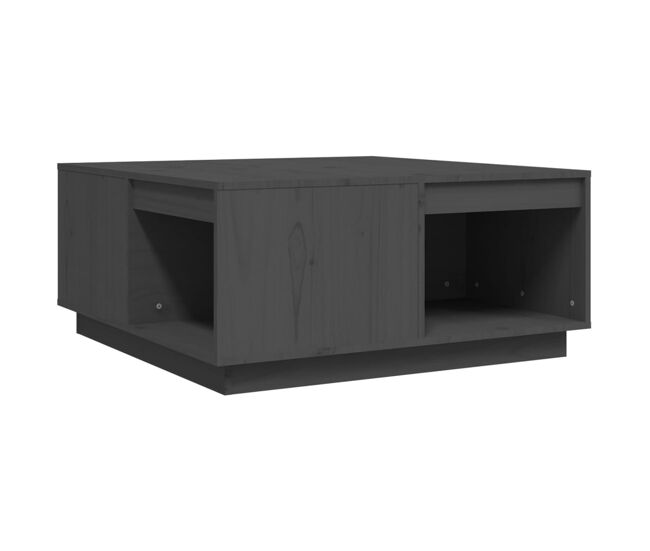 Mesa de café - mesa de centro de madera maciza de pino gris 80x81x36,5 cm