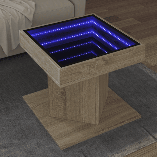 Mesa de Centro, Mesa baixa c LEDs 50x50x45 madeira processada Mesa de Centro, Mesa baixa c LEDs 50x50x45 madeira processada