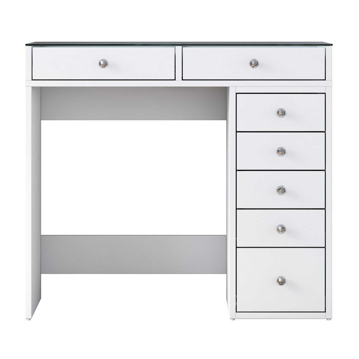 Tocador "soma" con cajones de madera empotrados - 90 x 44 x 80 cm - blanco
