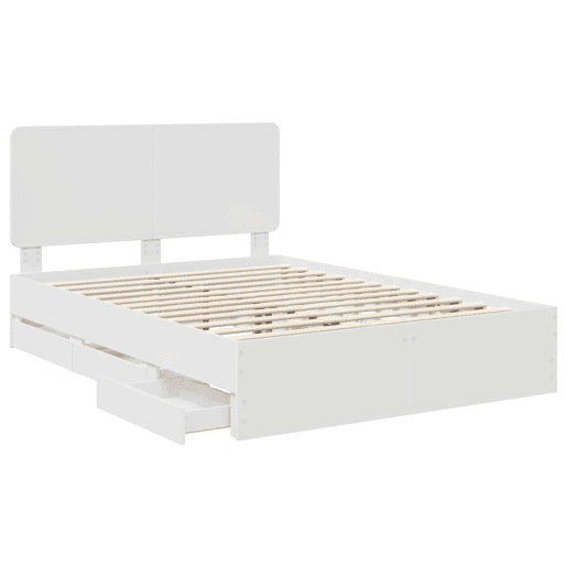 Estrutura De Cama De Casal Moderno - Branco 160 x 200 cm Madeira de Engenharia