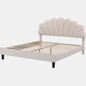 Cama de veludo Manon - Bege - 160 x 200 cm