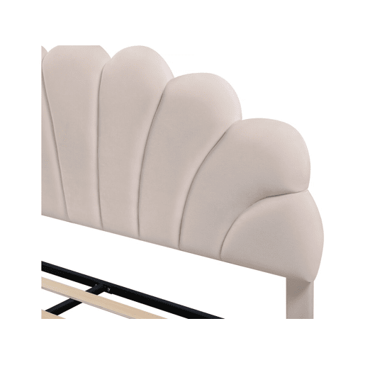 Cama de veludo Manon - Bege - 160 x 200 cm