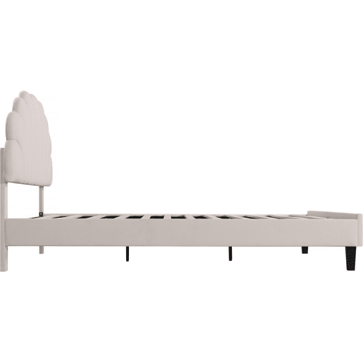 Cama de veludo Manon - Bege - 160 x 200 cm
