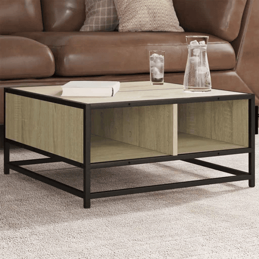 Mesa de Centro, Mesa baixa, derivados de madeira e metal carvalho sonoma