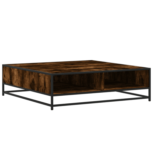 Mesa de Centro, Mesa baixa, derivados de madeira e metal carvalho fumado
