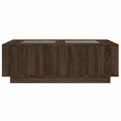 Mesa de Centro, Mesa baixa, luzes LED Infinity 116x69x40 cm carvalho castanho