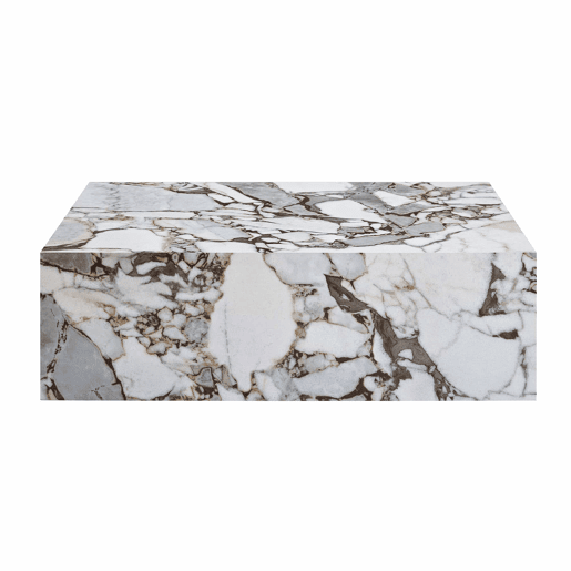 Mesa de centro retangular 90x50x30 cm - textura imitação de mármore, MDF, por montar, estilo nórdico moderno - branco mármore