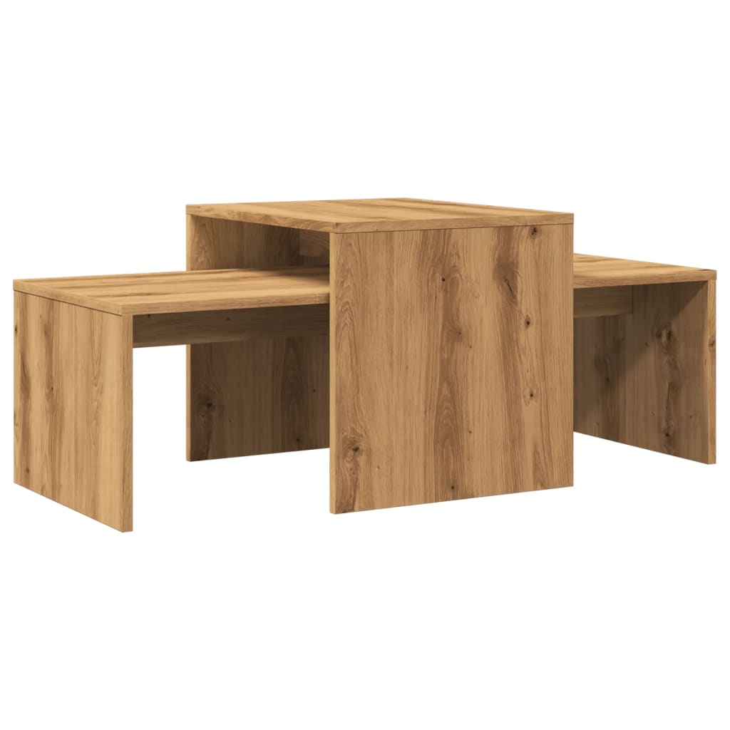 2 uds Mesas de Centro - Mesas de Café 100x48 Roble Artisan