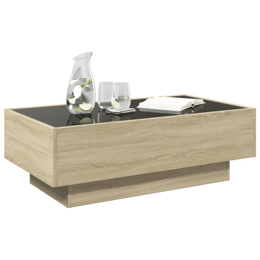 Mesa de Centro, Mesa baixa c LEDs 90x50x30 cm derivados de madeira