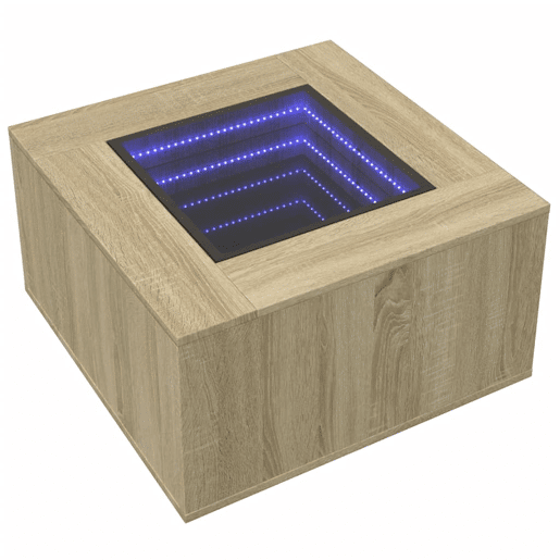 Mesa de Centro, Mesa baixa c LEDs 60x60x40 cm derivados de madeira