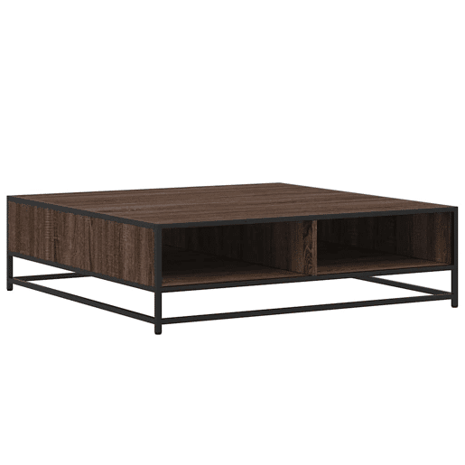 Mesa de Centro, Mesa baixa, derivados de madeira e metal carvalho castanho