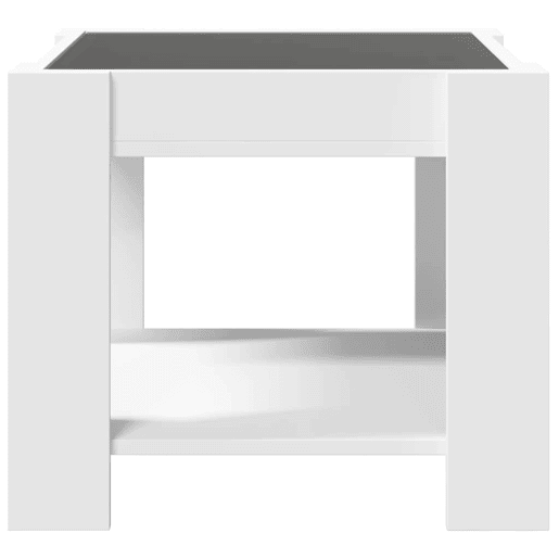 Mesa de Centro, Mesa baixa, c LEDs 53x53x45 cm derivados de madeira branco