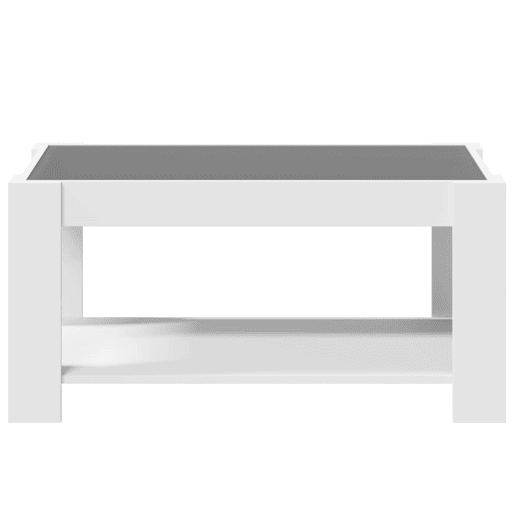 Mesa de Centro, Mesa baixa, c LEDs 93x53x45 cm derivados de madeira branco