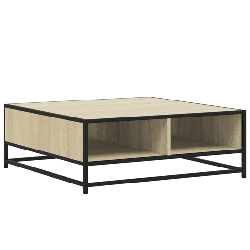 Mesa de Centro, Mesa baixa, 80x80x30 cm deriv. madeirametal carvalho sonoma