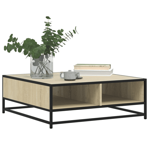 Mesa de Centro, Mesa baixa, 80x80x30 cm deriv. madeirametal carvalho sonoma