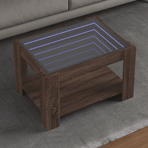Mesa de Centro, Mesa baixa c LEDs 73x53x45 cm derivados de madeira