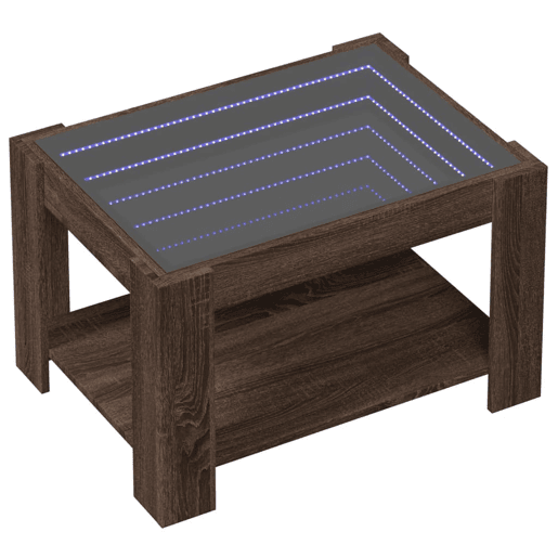 Mesa de Centro, Mesa baixa c LEDs 73x53x45 cm derivados de madeira