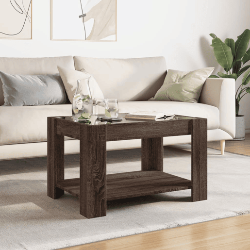 Mesa de Centro, Mesa baixa c LEDs 73x53x45 cm derivados de madeira