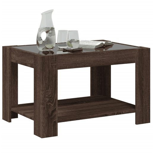 Mesa de Centro, Mesa baixa c LEDs 73x53x45 cm derivados de madeira