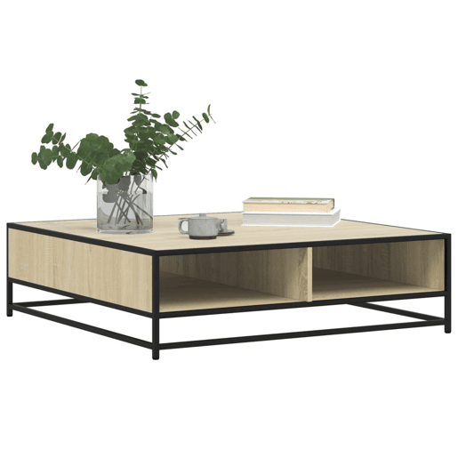Mesa de Centro, Mesa baixa, 100x100x30 cm deriv. madeirametal carvalho sonoma