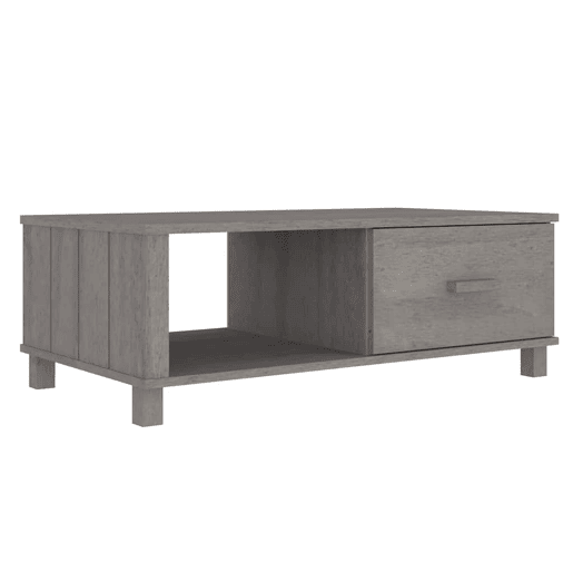 Mesa de Centro, Mesa baixa, 100x55x35 cm pinho maciço cinza-claro