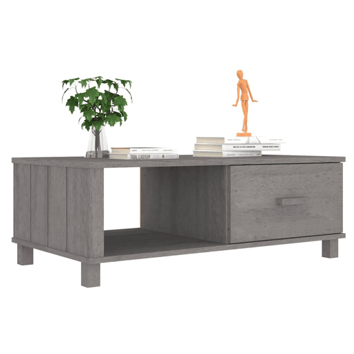 Mesa de Centro, Mesa baixa, 100x55x35 cm pinho maciço cinza-claro