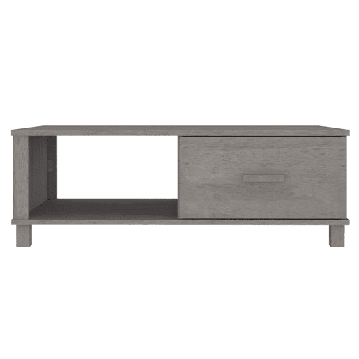 Mesa de Centro, Mesa baixa, 100x55x35 cm pinho maciço cinza-claro